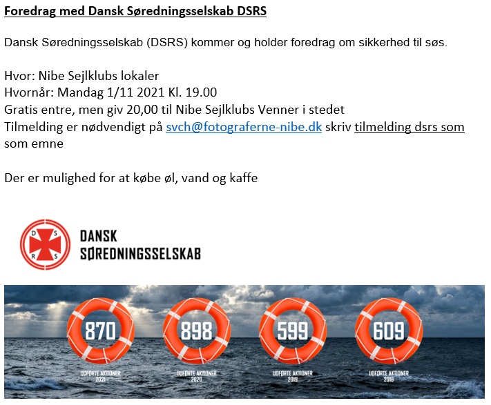 Foredrag med Dansk Søredningsselskab DSRS